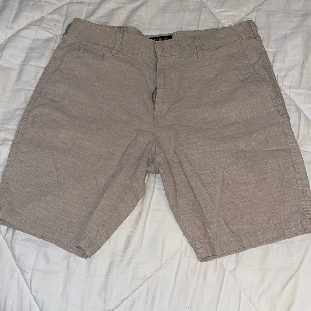 Men's tan dress shorts